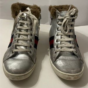 Antique silver Gucci sneakers